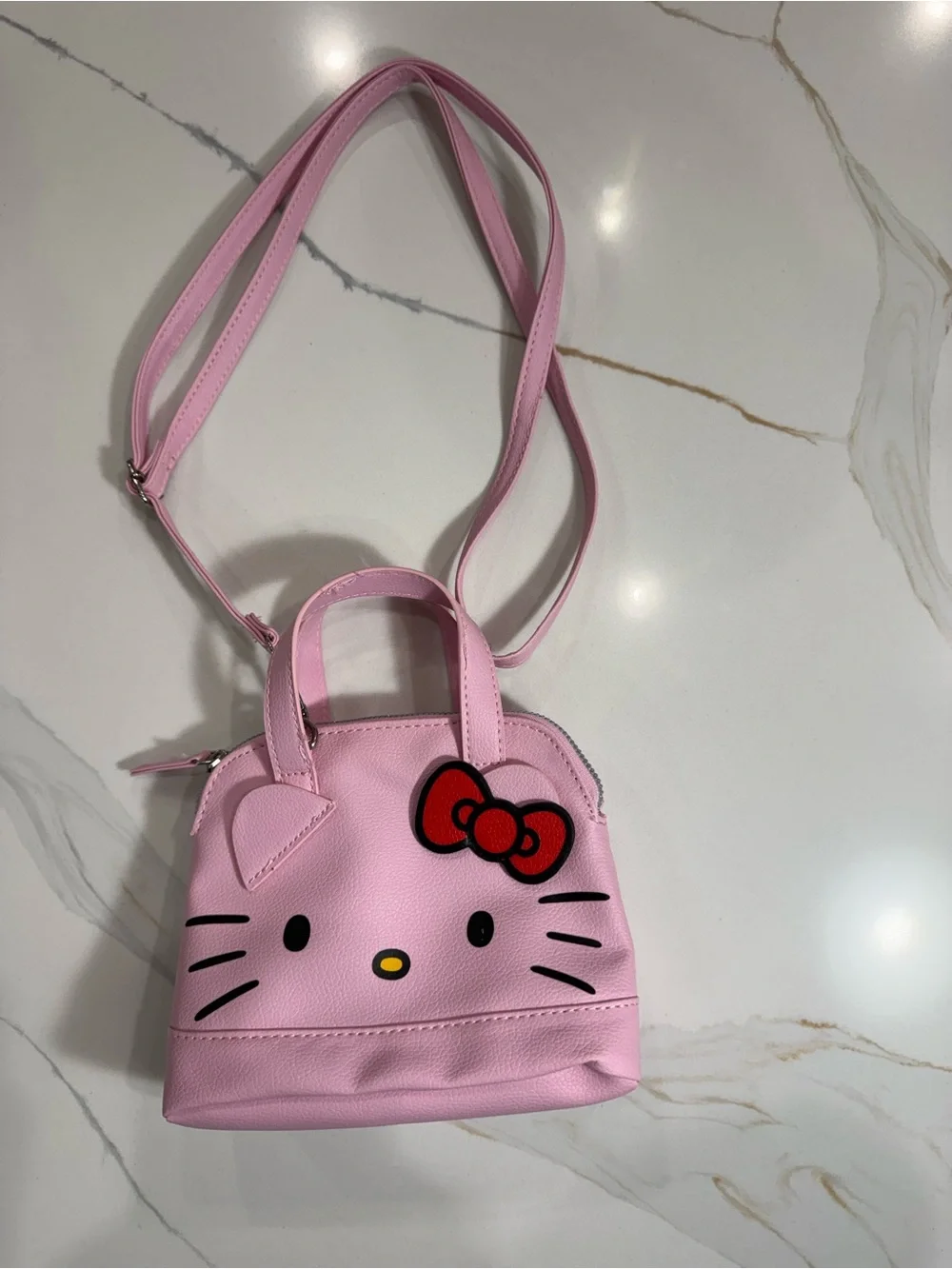 Hello Kitty Kids Pink Character Crossbody Purse with Bow Accent